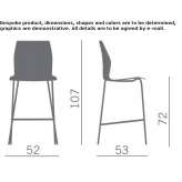 Stool with integrated cushion and footrest Itaborai