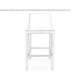High, upholstered, leather stool with backrest Usquert