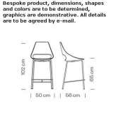 Technopolymer stool with footrest Cholula