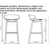 High polypropylene stool with backrest Fritch