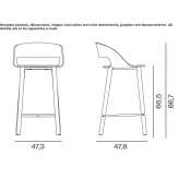 Tall ash stool with footrest Borgholm