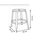 Low metal stool with footrest Sadu