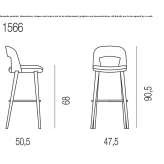 High stool upholstered with fabric Dywity