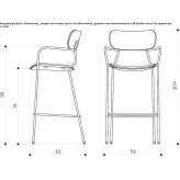 Taboret materiałowy z podłokietnikami Hysham