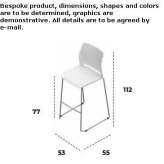 Technopolymer stool with a high base Silves