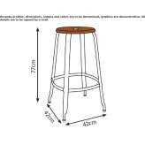 High stool in metal and wood with footrest Soddi