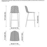 High stool made of steel and wood Tauteu