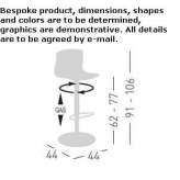 Technopolymer stool with height adjustment Gigant