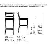 High beech stool with backrest Imer