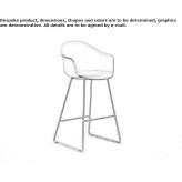 High stool with polypropylene base and footrest Naarden