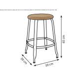 High stool made of metal and Lloyd loom with footrest Brovst