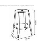 High metal stool with footrest Sadu