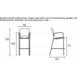 High stool with armrests Cresevo