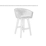 Fabric stool with armrests and wooden legs Oppuurs