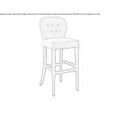 High stool made of quilted fabric Buxted