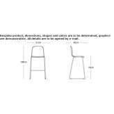 Sleigh-shaped bar stool with footrest Omaha