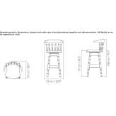 A tall wooden stool with a backrest Maurik