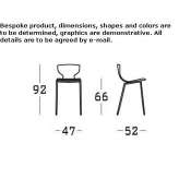 Tall stool in tanned leather with backrest Gyovren