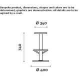 High metal stool Luesma