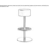 High stool upholstered in eco-leather Cave