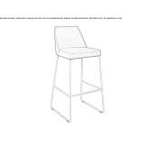 Fabric stool based on a sled with a footrest and a metal base Avegno