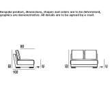 Sofa materiałowa 3-osobowa Langweer