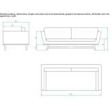 Sofa materiałowa 3-osobowa w stylu skandynawskim Jubrique