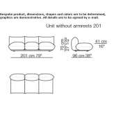 Sofa ze zdejmowanym pokrowcem bez podłokietników Sieu