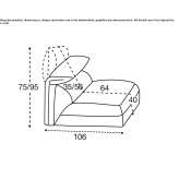 Modular fabric sofa Cekcyn