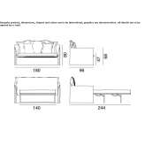 Fabric fold-out sofa Cavedine