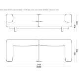 3-seater fabric sofa Yoakum