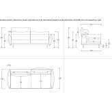 Sofa materiałowa 3-osobowa z zagłówkiem Solhan