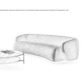 Curved fabric sofa Plouaret