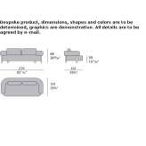 Sofa materiałowa 3-osobowa Kriz