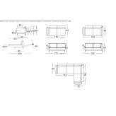 Corner sectional sofa with chaise longue Huarmey