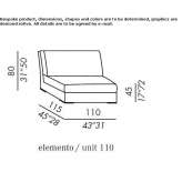 Modułowa sofa materiałowa ze zdejmowanym pokrowcem Crescent