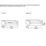 Materiałowa rozkładana sofa ze zdejmowanym pokrowcem Cosham