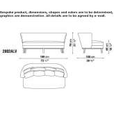 Sofa materiałowa 2-osobowa Mactun