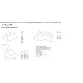 Sofa materiałowa segmentowa z szezlongiem Glusci