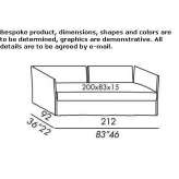 Fabric fold-out sofa with removable cover Mortree