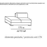 Sectional fabric sofa Ampezzo