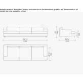 3-seater fabric sofa on wheels Velo