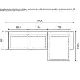 Segmentowa sofa materiałowa Lecinena