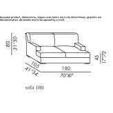 Sofa materiałowa 3-osobowa ze zdejmowanym pokrowcem Crescent