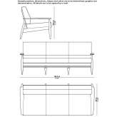 3-seater fabric sofa Moissac