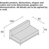 Modułowa 2-osobowa sofa materiałowa Pitaru