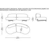 Zakrzywiona sofa 2-osobowa Carouge