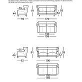 3-seater sofa with high backrest Kubey