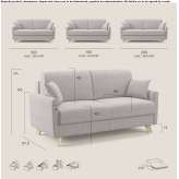 Fabric fold-out sofa Petrie