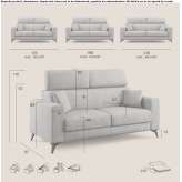 Fabric sofa bed with headrest Horta